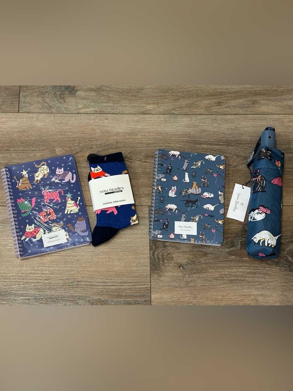 NWT Vera Bradley Cats! Two Journals, One Socks, and One Umbrella